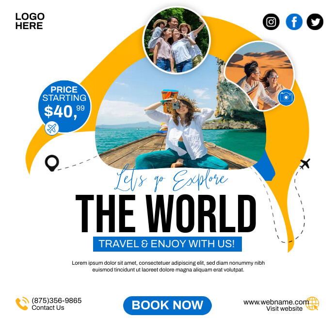 Explore The World With Us Instagram na Post template