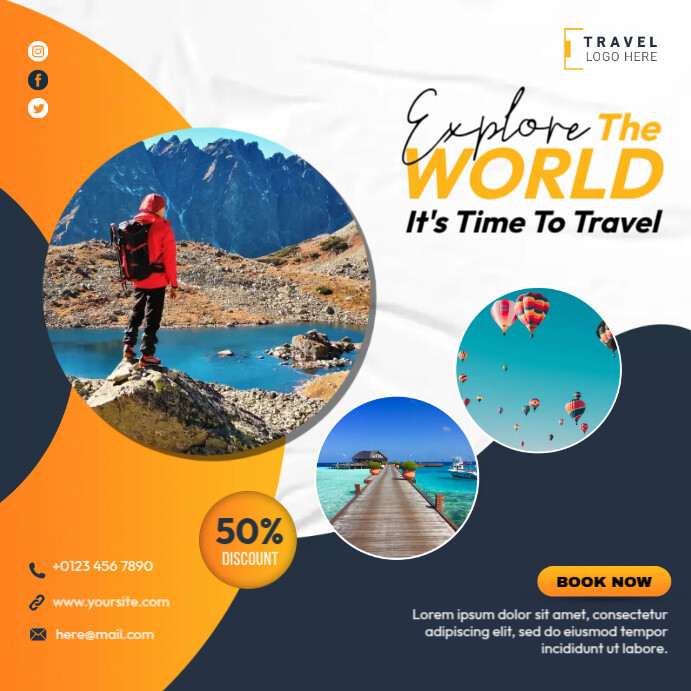 Explore Travel Destinations Ads Instagram Post template
