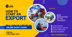 Blau Export Business Course Facebook Shared Image Template