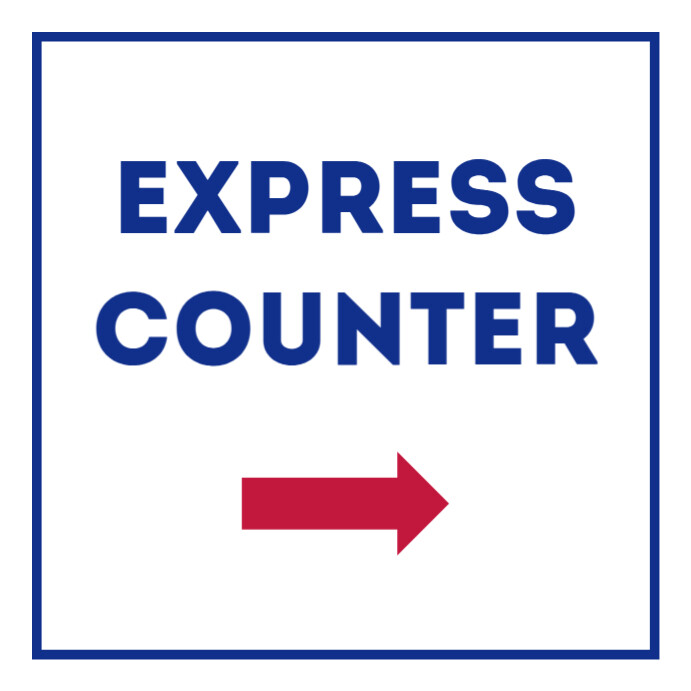 Express counter signage sign Template | PosterMyWall