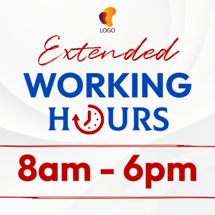 Extended working hours Template | PosterMyWall