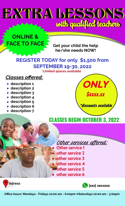 Copy of Extra class flyer | PosterMyWall