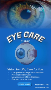 蓝色 Eye Care Services Instagram-verhaal Template
