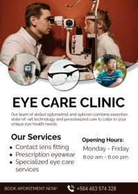eye clinic surgeon , health advertisement A6 template