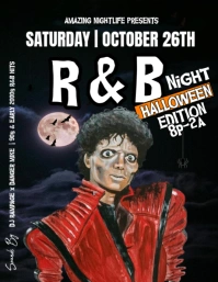 Eye Striking Michael Jackson Thriller Hallowe Folheto (US Letter) template