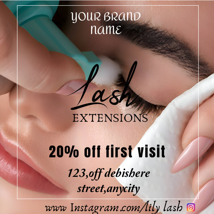 Eyelash extension Instagram Post template
