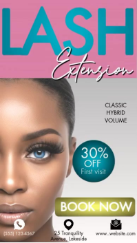 Eyelash Extension Salon Ad Flyer Animated Instagram-Story template