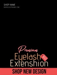 Eyelash Extension Shop Brown Flyer Volante (Carta US) template