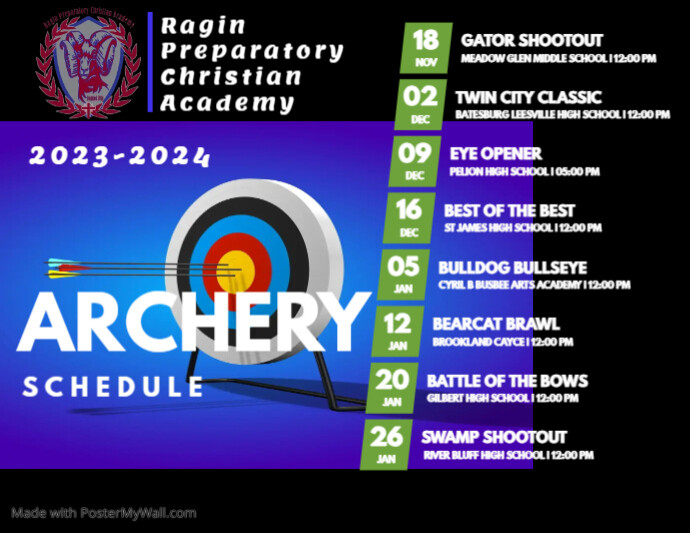Archery Schedule Template PosterMyWall