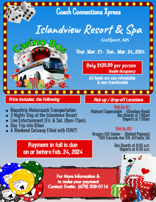 Casino Bus Trip Event (1) | PosterMyWall