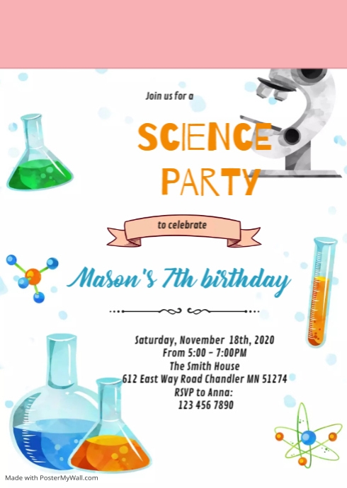 Copy of Cute science party invitation | PosterMyWall