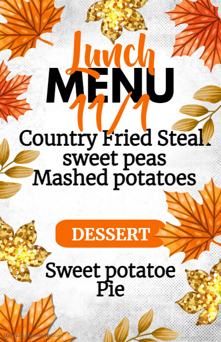 fall menu, autumn menu | PosterMyWall