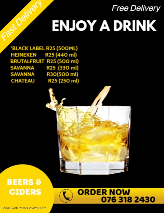 ALCOHOLIC DRINKS DELIVERY PosterMyWall