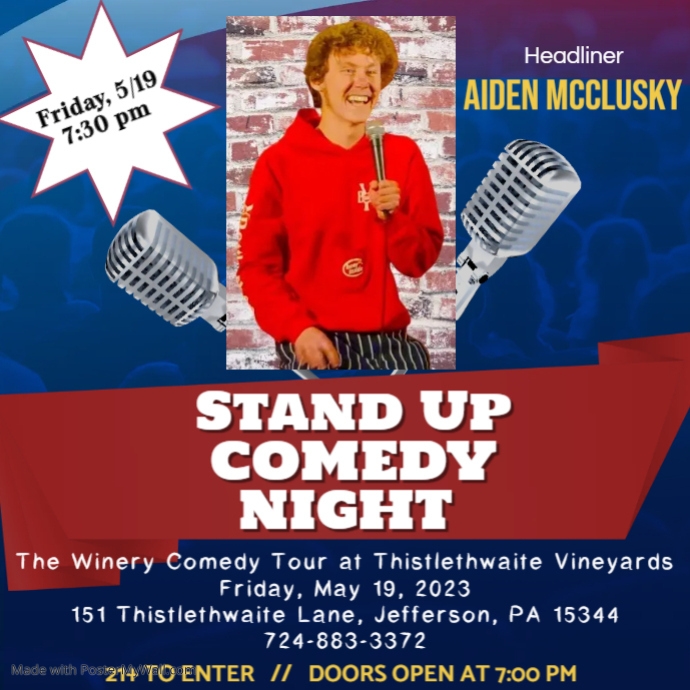 Blue Comedy Roast Instagram Post PosterMyWall