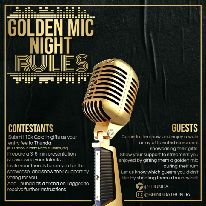 GOLDEN MIC NIGHT RULES | PosterMyWall