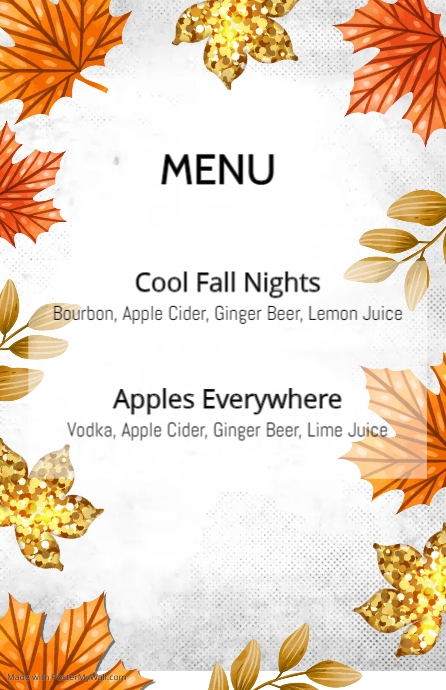 fall menu, autumn menu | PosterMyWall