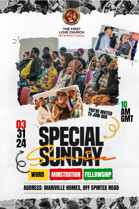 Sunday Service Church Flyer