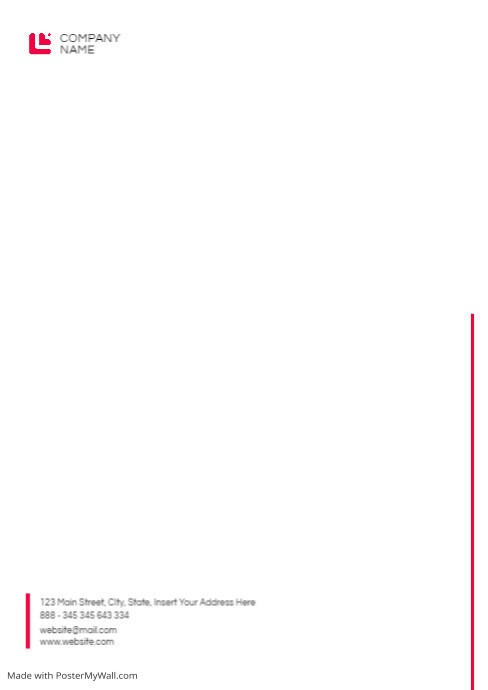 minimal red and white letterhead template des