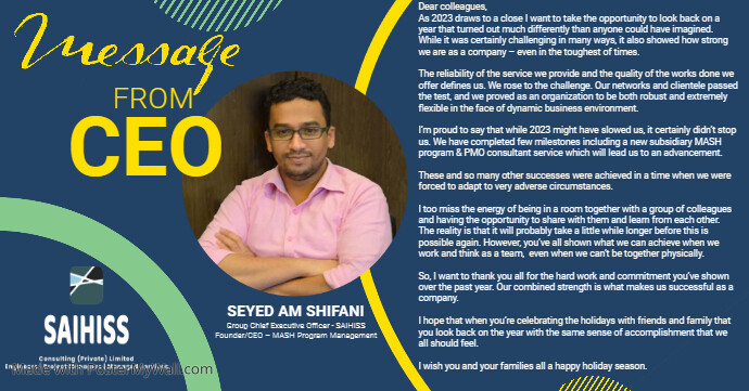 Message From CEO Template Facebook Ad