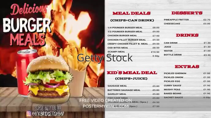 Copy of HACKBRIDGE FISH BAR TV 2 (2) | PosterMyWall