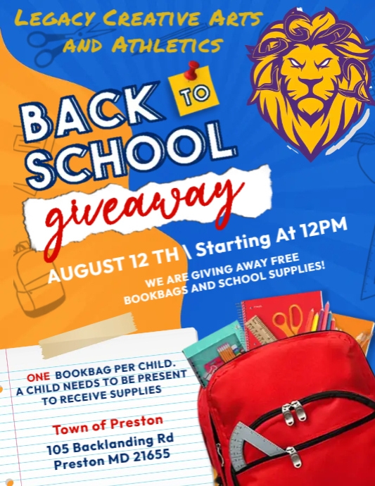 Back To School Supply Giveaway Flyer PosterMyWall