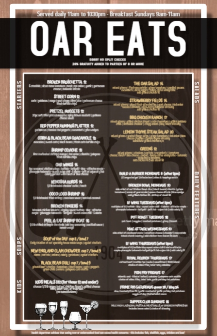 OAR MENU 2023 front | PosterMyWall