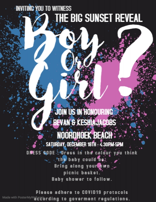 Copy of Gender Reveal Party Flyer PosterMyWall
