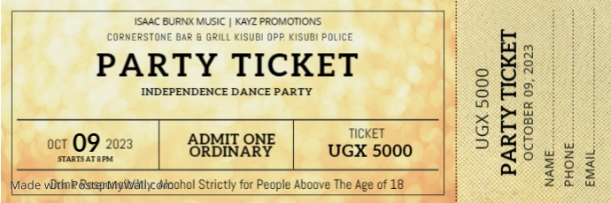 Gold Printable Raffle Ticket Design Template | PosterMyWall