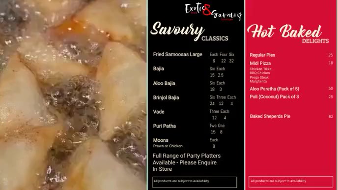 Copy of Savoury Menu | PosterMyWall