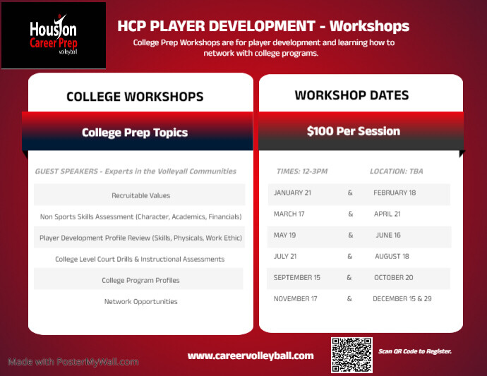 HCP Player Development Programs | PosterMyWall