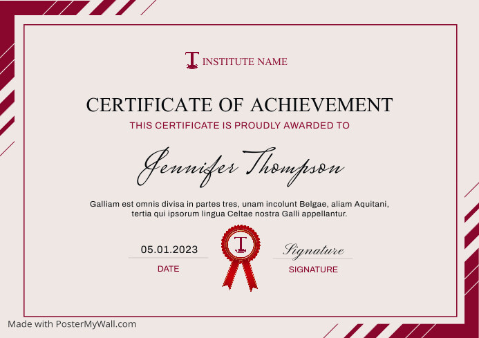 certificate of achievement modern template 20