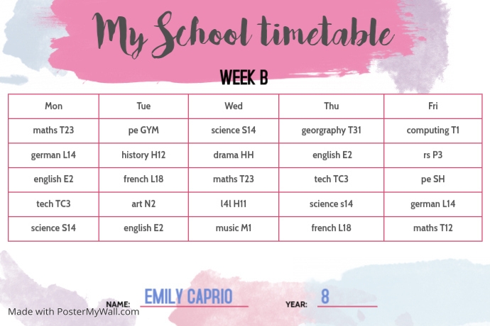 week B yr 8 - skl | PosterMyWall