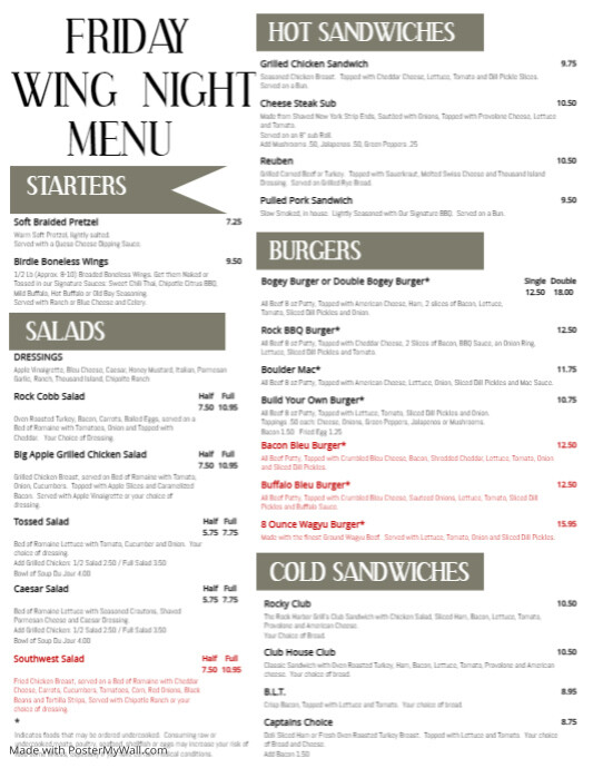 Copy of Friday Limited Menu 2023 | PosterMyWall