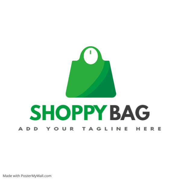 green and grey colors shop bag icon logo