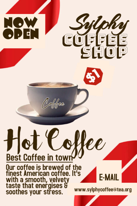 Hot coffee poster template