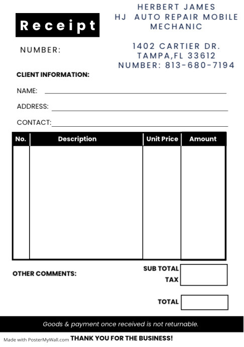 BUSINESS RECEIPT BOOK TEMPLATE | PosterMyWall