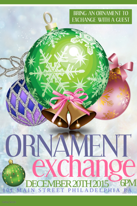 Ornament Exchange Template PosterMyWall