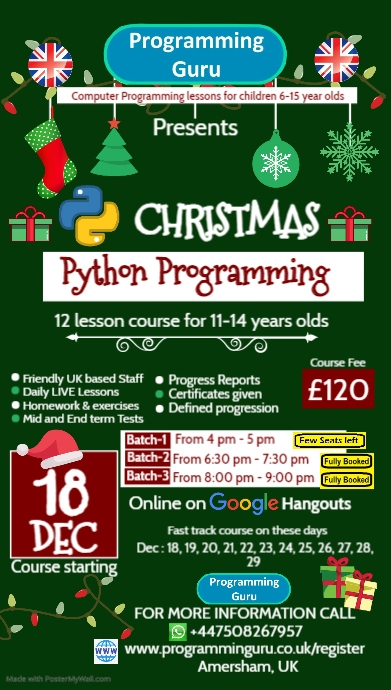 Christmas Python Custom Size template