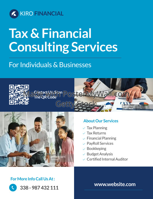 White Professional Blue And White Geometric M