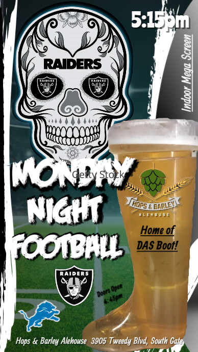Monday Night Football Flyer for Hops for Instagram Story template