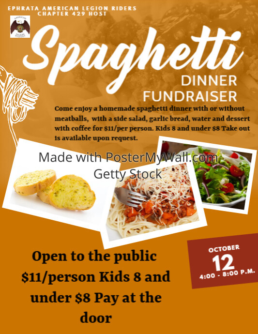 Spaghetti Dinner Fundraiser Flyer PosterMyWall