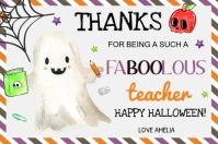 Faboolous Teacher Halloween Gift Tag Template Label