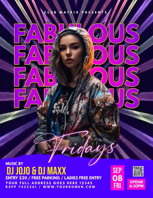Modèle Fabulous Fridays | PosterMyWall