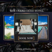 Czarny Luxury Hotel Promotion Persegi Template