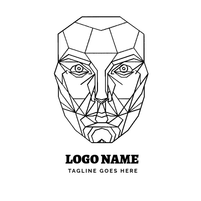 Face line art logo template