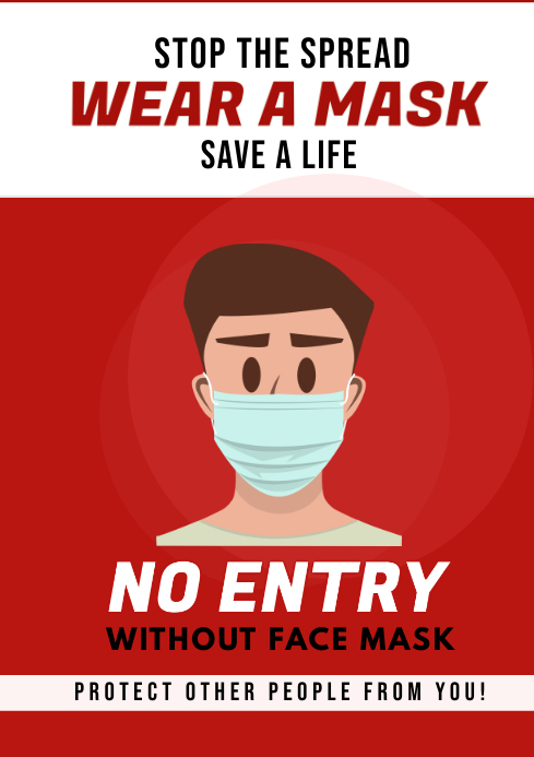 Masker Wajah Covid 19 Memakai Topeng Templat Postermywall