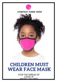 Face Mask for Children Covid-19 3 A2 template