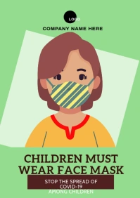 Face Mask for Children Covid-19 5 A2 template