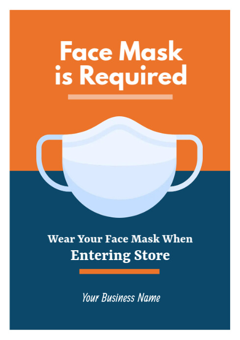 face mask required flyer template postermywall