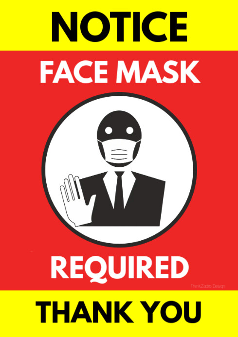 Copy of Face mask sign poster notice door corona | PosterMyWall